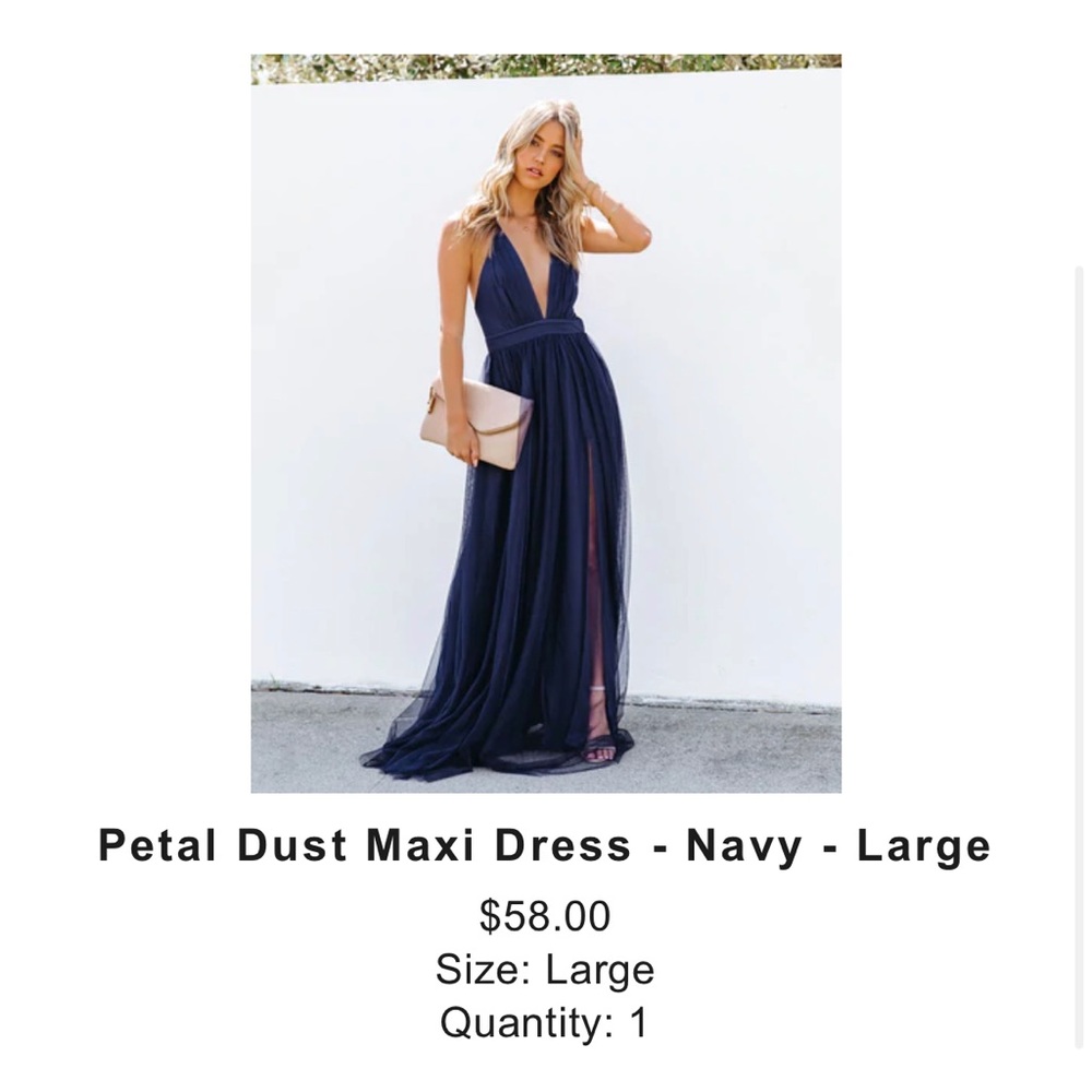 Vici Dolls- petal dust maxi dress in navy